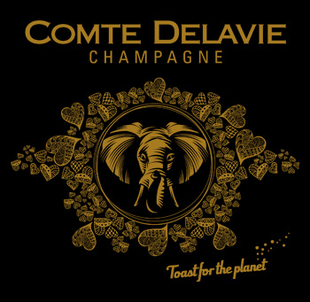 capsule champagne COMTE DELAVIE cuvée éléphant gris et noir 