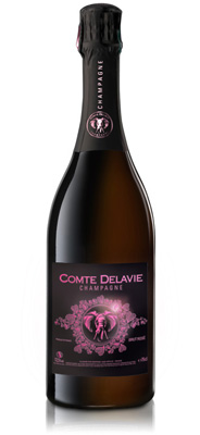 COMTE DELAVIE BRUT ROSÉ - Étiquette lumineuse LED